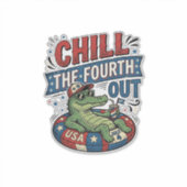Koel de vierde uit grappige alligator zomer shirt sticker (Voorkant)