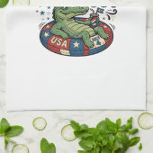 Koel de vierde uit grappige alligator zomer shirt theedoek (Gevouwen)