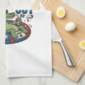 Koel de vierde uit grappige alligator zomer shirt theedoek (Quarter Fold)