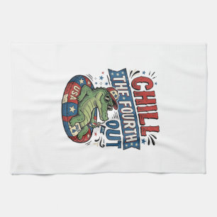 Koel de vierde uit grappige alligator zomer shirt theedoek