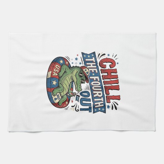 Koel de vierde uit grappige alligator zomer shirt theedoek (Horizontaal)