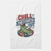 Koel de vierde uit grappige alligator zomer shirt theedoek (Verticaal)