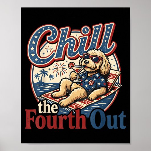 Koel de vierde uit grappige Goldendoodle hondenlie Poster (Voorkant)