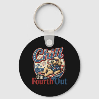 Koel de vierde uit grappige Goldendoodle hondenlie Sleutelhanger