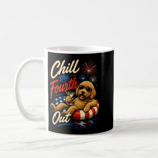 Koel de vierde uit, grappige Goldendoodle-hondlief Koffiemok (Links)