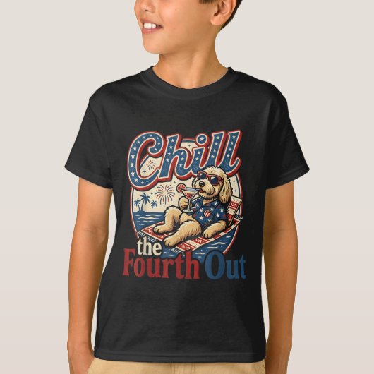 Koel de vierde uit, grappige Goldendoodle-hondlief T-shirt (Voorkant)