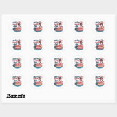 Koel de vierde uit, leuke 4 juli flamingo ronde sticker (Vel)