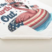 Koel de vierde uit, leuke 4 juli flamingo sherpa deken (3/4)