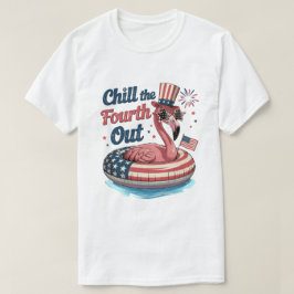 Koel de vierde uit, leuke 4 juli flamingo t-shirt