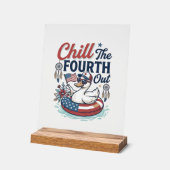 Koel de vierde uit patriottische eend vector shirt acryl bord (Hoek)