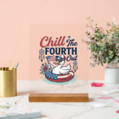 Koel de vierde uit patriottische eend vector shirt acryl bord (Huwelijk)