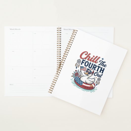 Koel de vierde uit patriottische eend vector shirt planner (Display)
