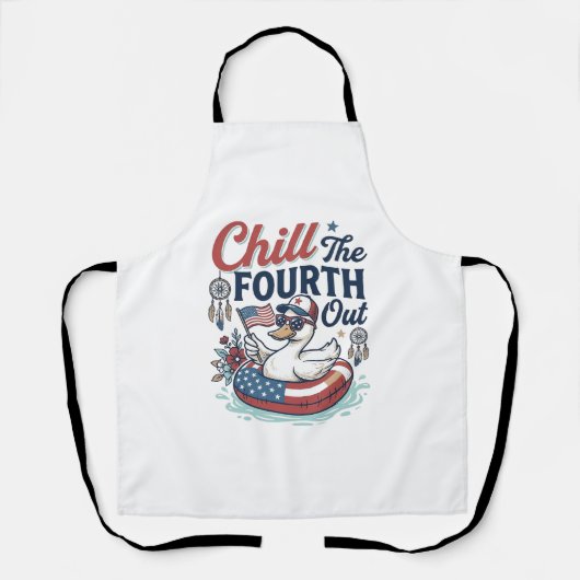 Koel de vierde uit patriottische eend vector shirt schort (Voorkant)