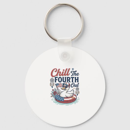 Koel de vierde uit patriottische eend vector shirt sleutelhanger (Voorkant)
