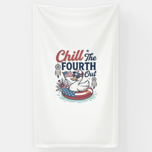 Koel de vierde uit patriottische eend vector shirt spandoek (Verticaal)