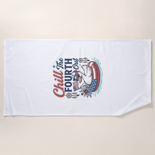 Koel de vierde uit patriottische eend vector shirt strandlaken (Voorkant)