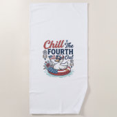 Koel de vierde uit patriottische eend vector shirt strandlaken (Voorkant)