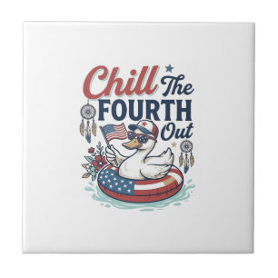 Koel de vierde uit patriottische eend vector shirt tegeltje