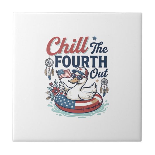 Koel de vierde uit patriottische eend vector shirt tegeltje (Voorkant)