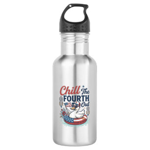 Koel de vierde uit patriottische eend vector shirt waterfles 