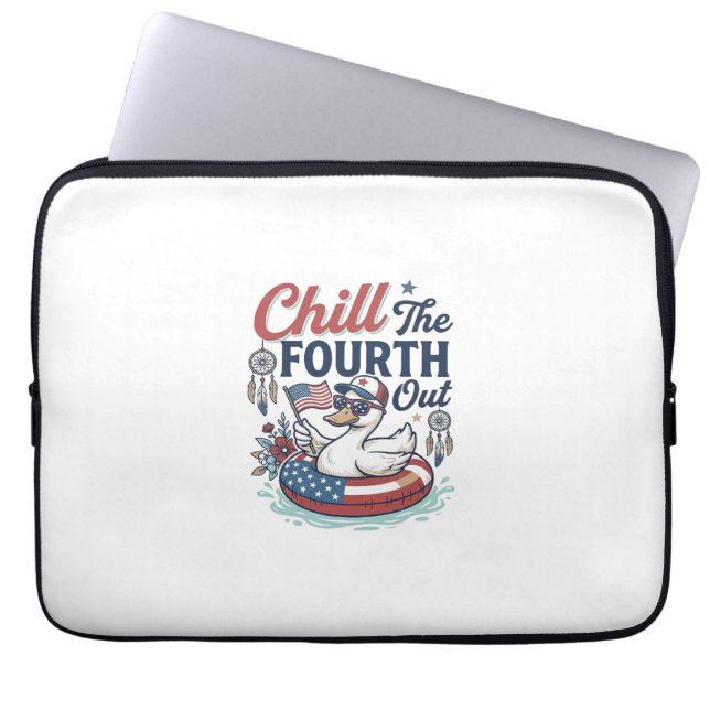 Koel De Vierde Uit Patriottische Eend Vector T-shi Laptop Sleeve (Voorkant)