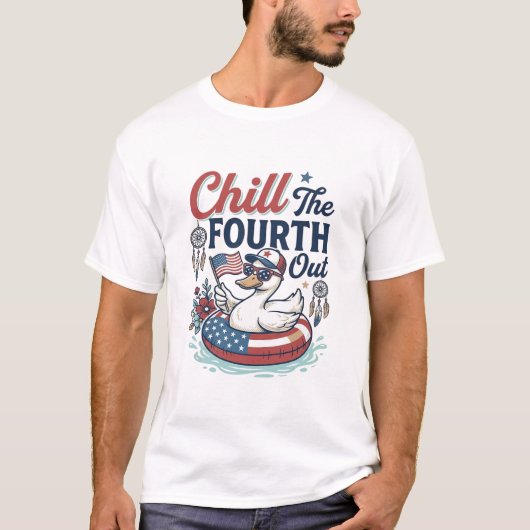 Koel De Vierde Uit Patriottische Eend Vector T-shi T-shirt (Voorkant)