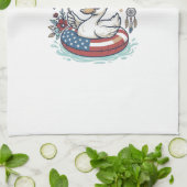Koel De Vierde Uit Patriottische Eend Vector T-shi Theedoek (Gevouwen)