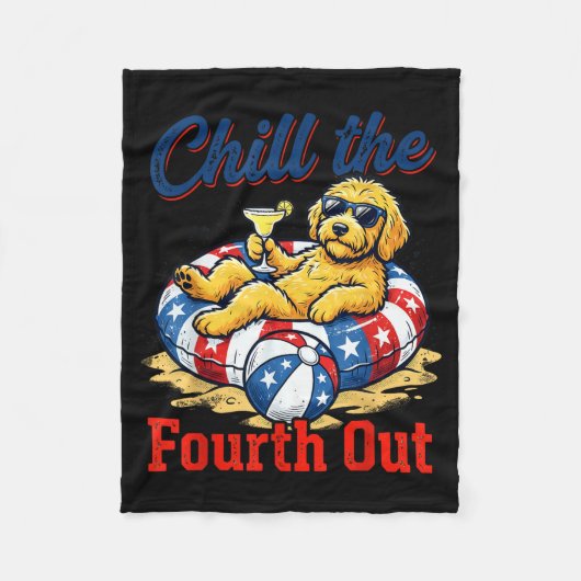 Koel De Vierde Uit Patriottische Goldendoodle VS Fleece Deken (Voorkant)
