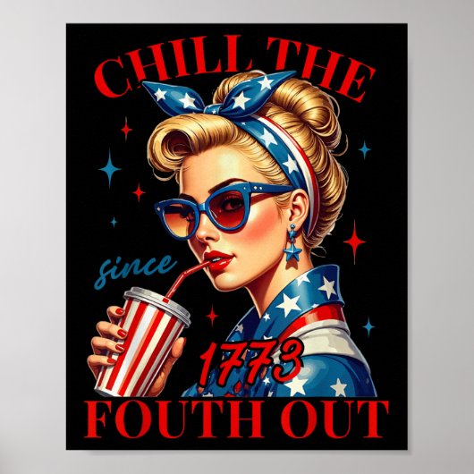 Koel de vierde uit sinds 1776 Amerikaanse vrijheid Poster (Voorkant)