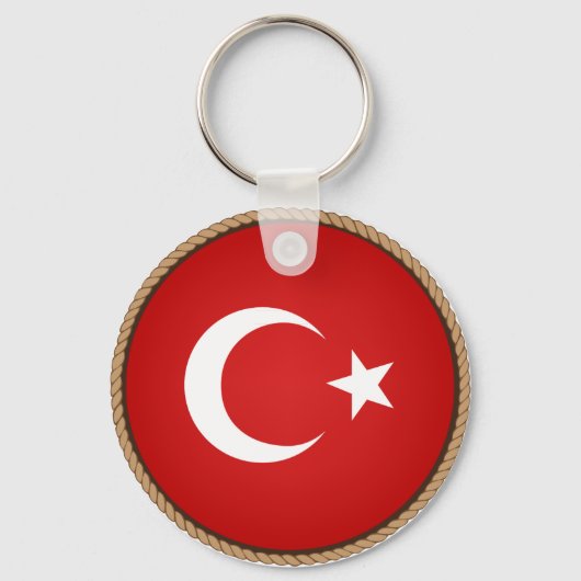 Koel de vlag van Turkije Sleutelhanger (Voorkant)