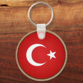 Koel de vlag van Turkije Sleutelhanger (Voorkant)