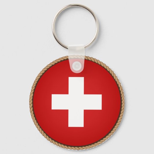 Koel de vlag van Zwitserland Sleutelhanger (Voorkant)