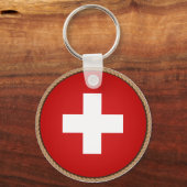 Koel de vlag van Zwitserland Sleutelhanger (Voorkant)