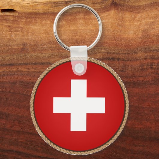 Koel de vlag van Zwitserland Sleutelhanger (Voorkant)