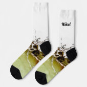 Koel de waterdruppelspatten op Jouw naam van appel Sokken (Links)