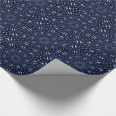 Koel deep Blue Pattered Wrapping Paper Cadeaupapier (Hoek)