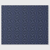Koel deep Blue Pattered Wrapping Paper Cadeaupapier (Vlak)