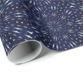 Koel deep Blue Pattered Wrapping Paper Cadeaupapier (Rol Hoek)