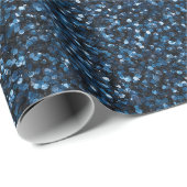 Koel denimblauw fijne glitterpatroon cadeaupapier (Rol Hoek)