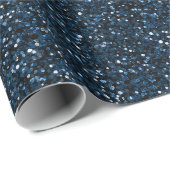 Koel denimblauw fijne glitterpatroon cadeaupapier (Rol Hoek)