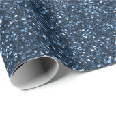 Koel denimblauw fijne glitterpatroon cadeaupapier (Rol Hoek)