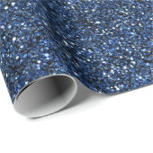 Koel denimblauw fijne glitterpatroon cadeaupapier (Rol Hoek)
