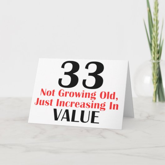 KOEL DESIGN VAN DE VERJAARDAG VAN 33 JAAR HET OUDE KAART (Voorkant)