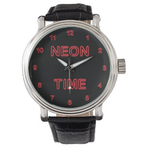 Koel die Simulated Neon kijkt genummerd Horloge