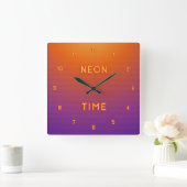 Koel die Simulated Neon kijkt genummerd Vierkante Klok (Huis)