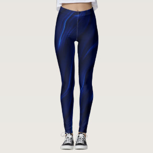 Koel diep waterblauw patroon leggings