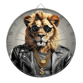 Koel dier met zonnebril en een leren jas dartbord