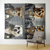 Koel dier met zonnebril en een leren jas wandkleed (In Situ (horizontaal))