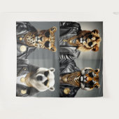 Koel dier met zonnebril en een leren jas wandkleed (Voorkant (horizontaal))