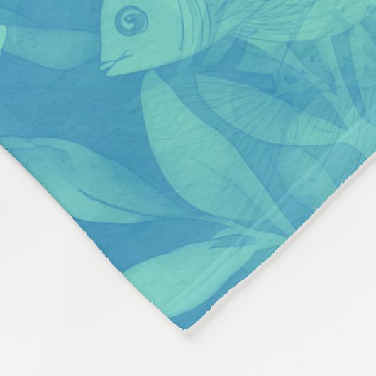 Koel Dier Waterverf Patroon - Fish 2 Fleece Deken (Hoek)